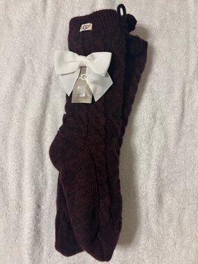 UGG Fleece Lined Cable Knit Socks/Slippers - NWT